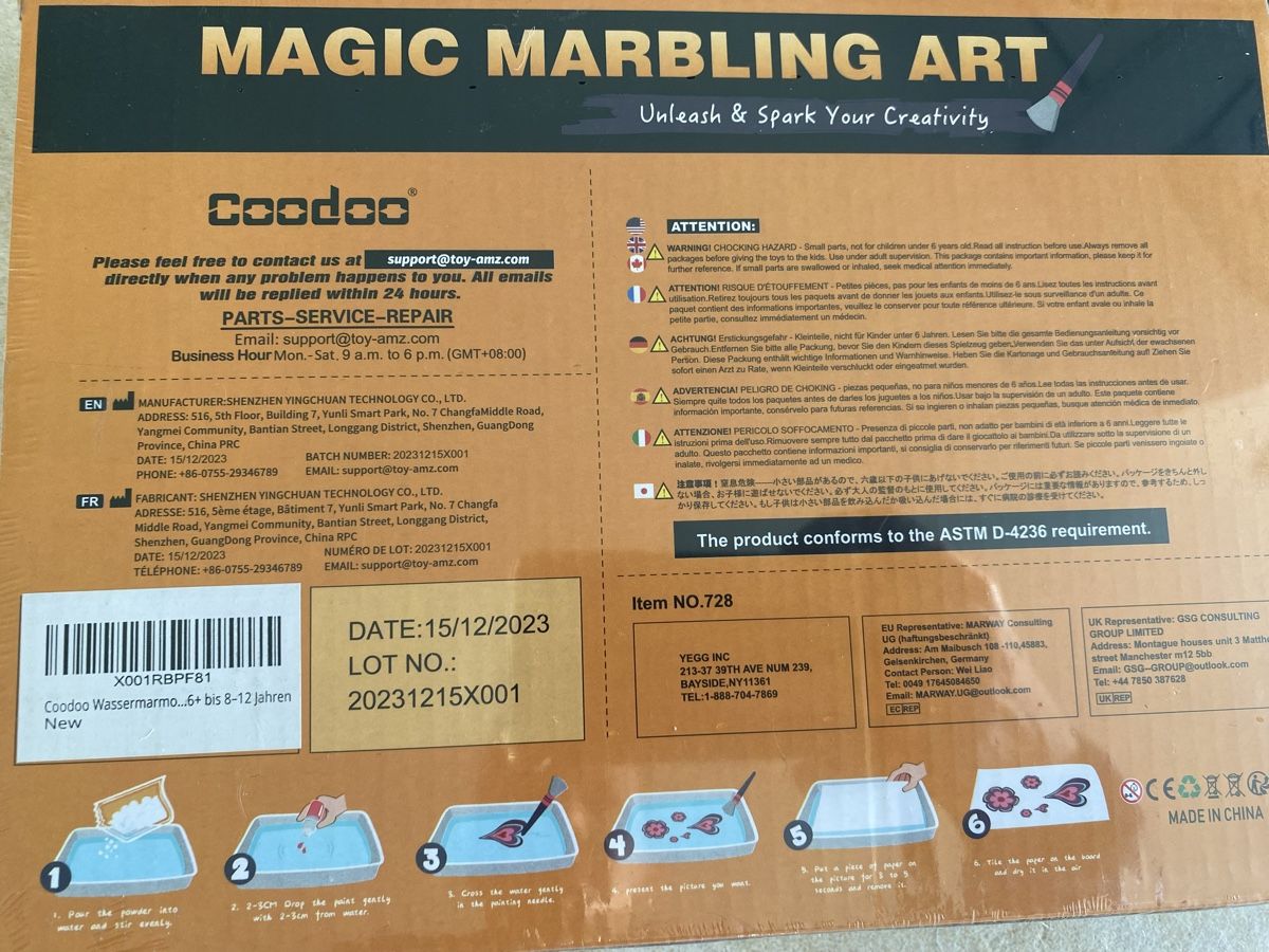 Kit bricolage: 2 x Magic marbling art - NEU – Nuovo e nell'imballaggio originale da Grasswil venduto da pp7830 2