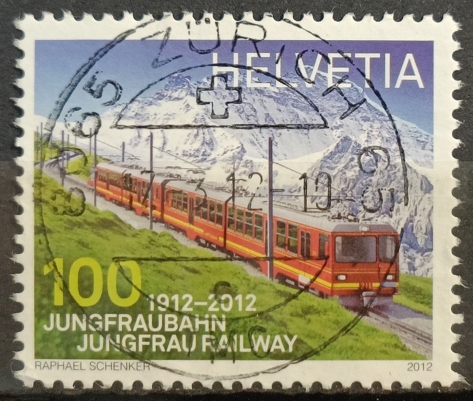 Alle Briefmarken: 2012 Jungfraubahn Top Stempel – Gebraucht aus Dübendorf von goeggi79