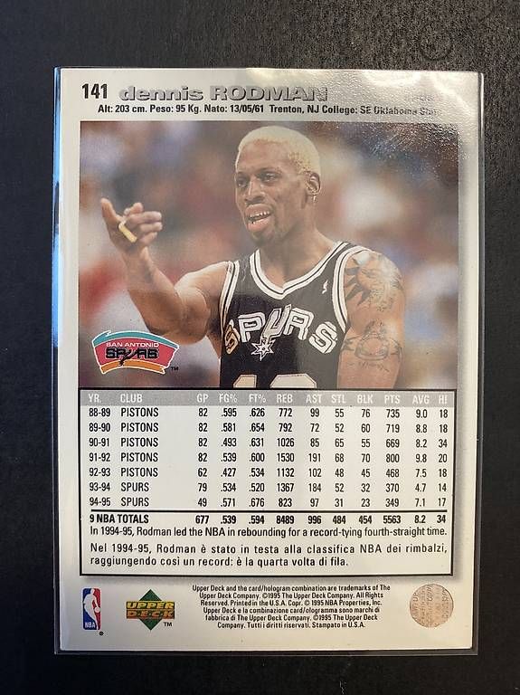 Nba Sammelbilder & Trading cards: 1995 UPPER DECK NBA Dennis Rodman card #141 – Gebraucht aus Savosa von Misch-M13 1