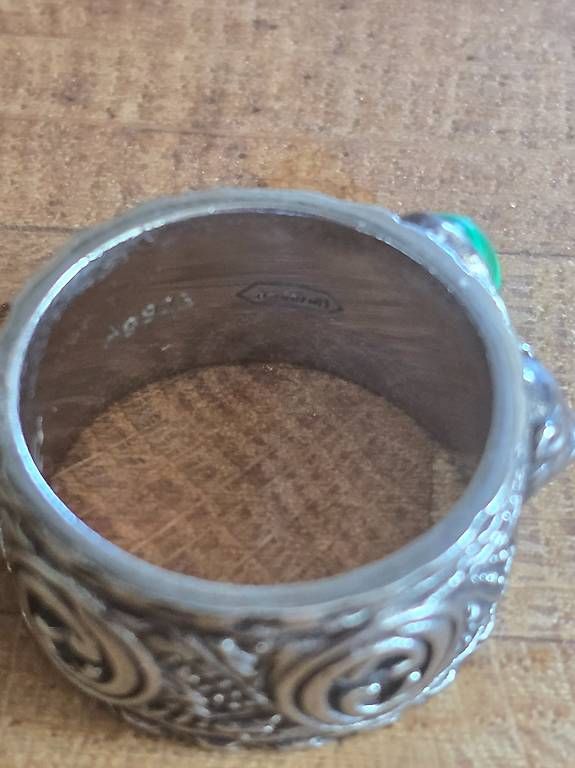 Gucci Anelli: Ring Gucci Silber Malachite Vintage Gr.60 – Usato da Oberdiessbach venduto da Beautiful-things 3