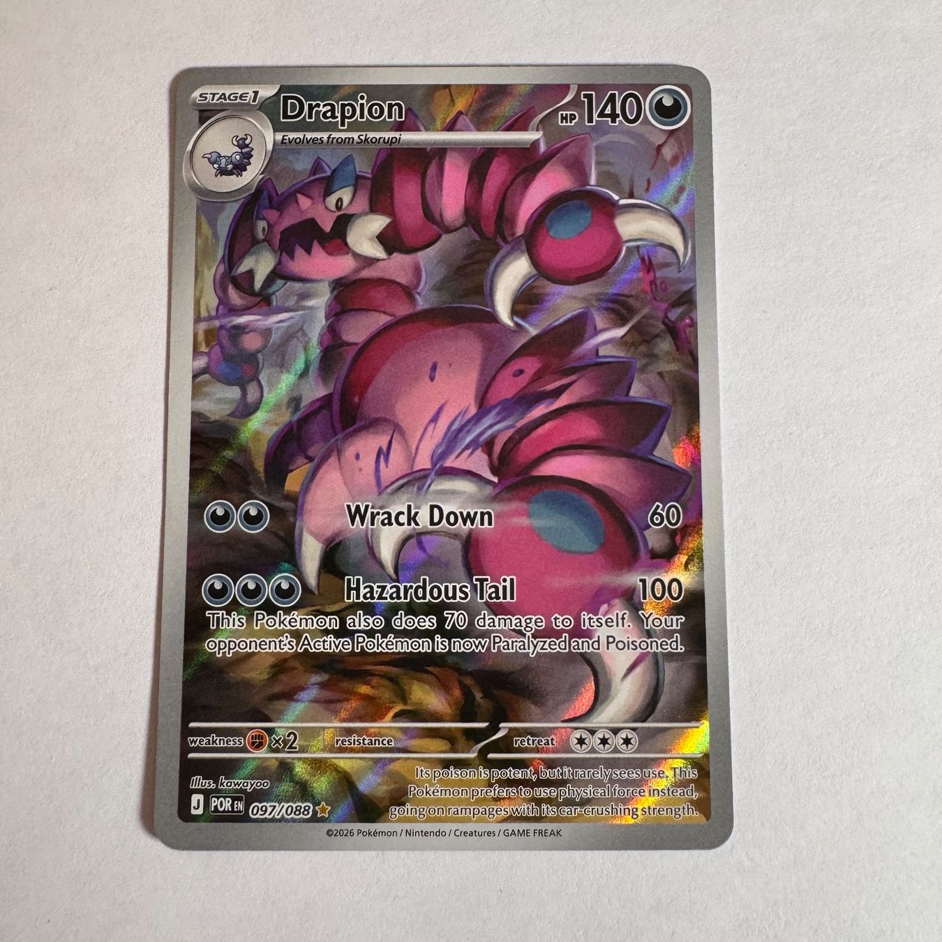Pokémon Carte collezionabili: Pokémon - POR - Drapion - 97 / 88 - ENG – Nuovo (secondo la descrizione) da Staad SG venduto da miaCards