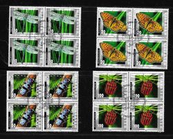SATZ INSEKTEN 2002 VIERERBLOCK ERSTTAGSTEMPEL
