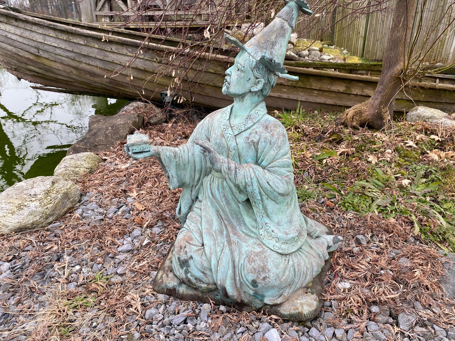 Sculture & Statue: Grosse Bronze Gartenskulptur "Der sitzende Weise" – Usato da Ballwil venduto da ClassicGallery 6