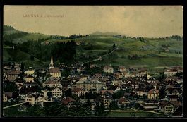AK Langnau i. Emmental, Ortsansicht mit Kirche aus der Vogel