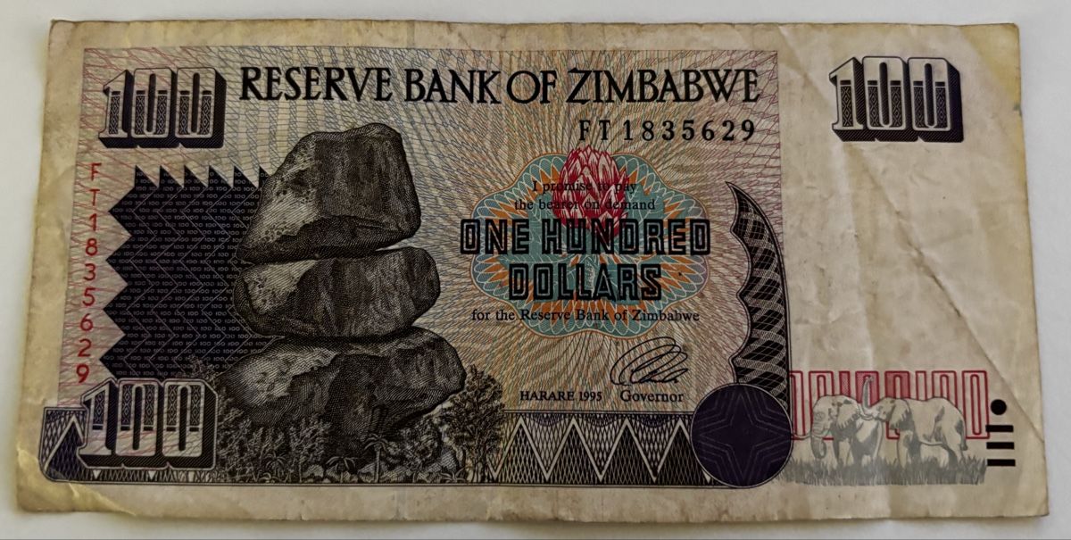 Banconote: Zimbabwe 100 Dollars 1995 – Usato da Algetshausen venduto da Carrhard