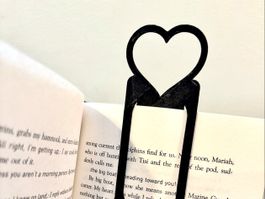 Love Heart Bookmark 3D Printed Black Book Marker