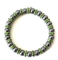 Magnet-Armband / grüne Kristall-Steine