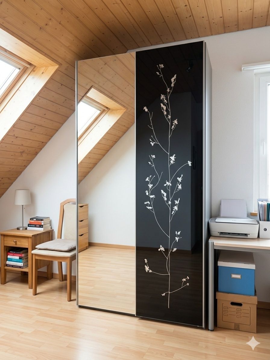 Interio Armadi: Schrank mit Spiegel & Blumendesign – Usato da Bellmund venduto da Tania1990