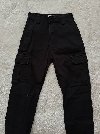 High-Waist Cargohose Schwarz Gr. 34 | Fast wie neu