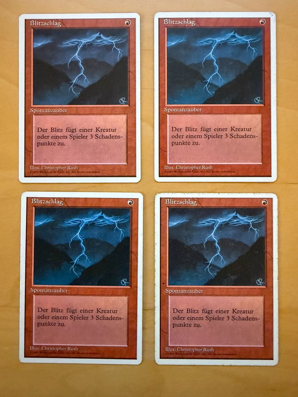 Magic The Gathering Cartes à collectionner: 4x Blitzschlag // Lightning Bolt // 4th Edition // Magic – D'occasion à Binz par Tempelritter