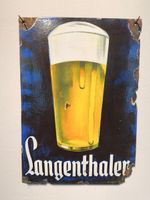 Langenthaler Bier Emailschild original plaque emaille ab 1.-