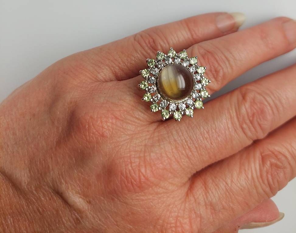 Anelli: Ring Silber mit Citrin, Weisstopas und Peridot – Usato da Stans venduto da wer_fd5f 4