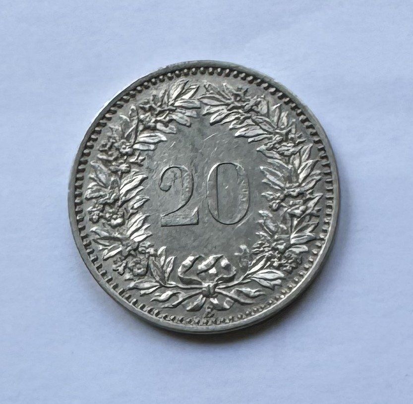 Tutti le monete: 1883 20 Rappen -unz – Usato da Kirchberg SG venduto da Helveticus00 1