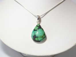 *Aktion* TURQUOISE Anhänger Goutte — Echter Türkis & Silber