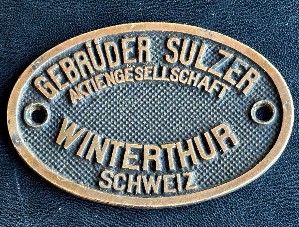 Schild aus Messing Firma Sulzer, Winterthur Schweiz | Kaufen auf Ricardo