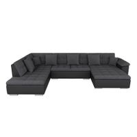 Ecksofa ARIA rechts anthrazit/schwarz - Gratis Versand