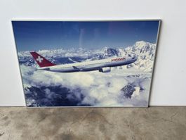 Swissair Airbus A330-223Bild gerahmt (101x71cm) Aluminium