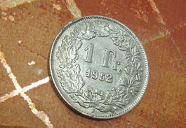 1 Franken 1952 Helvetia Münze Silber