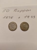 2x 50 Rappen silber 1898 und 1899