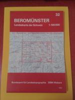 Landkarte der Schweiz Beromünster mit Kilometernetz
