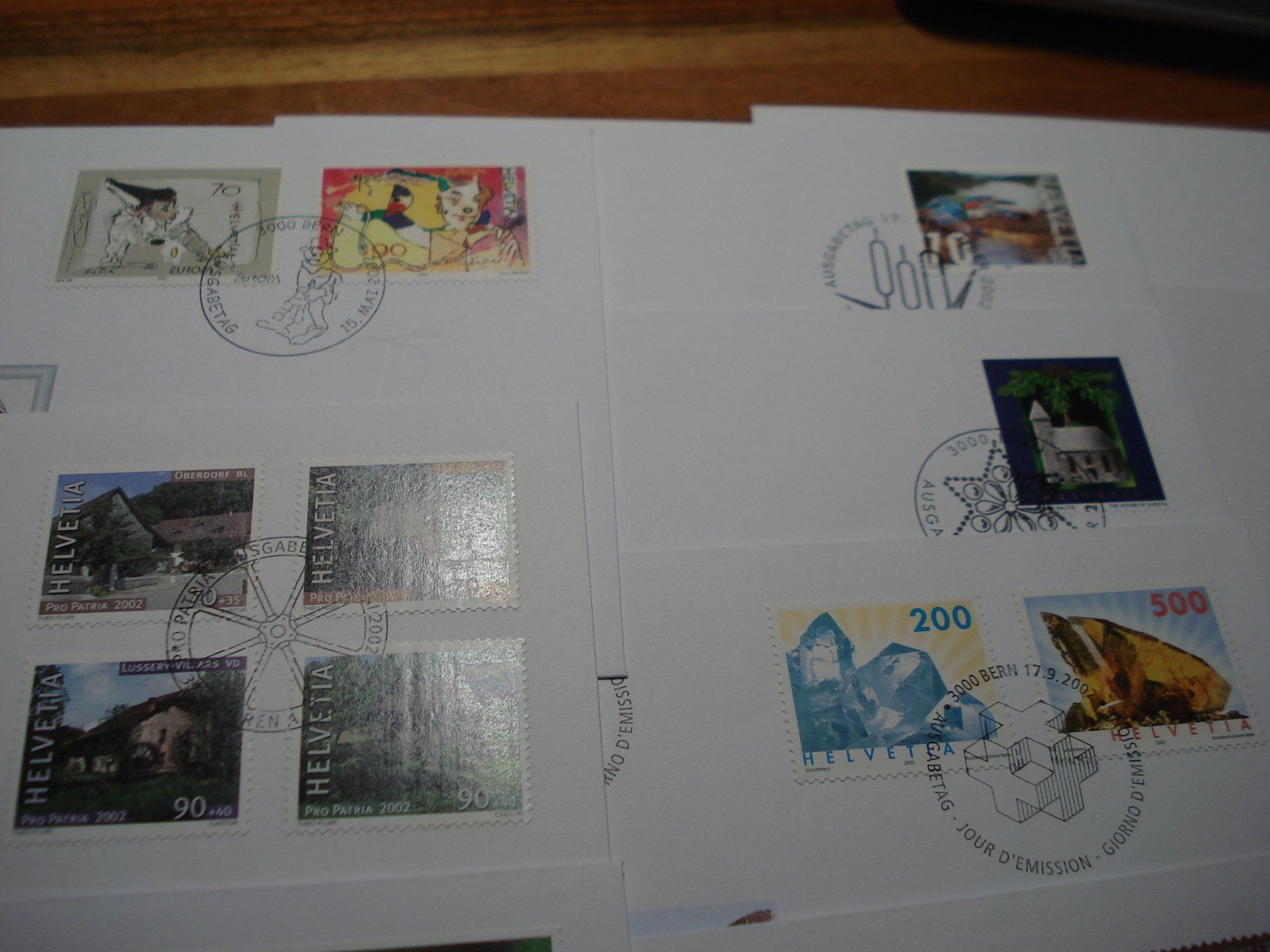 Alle Briefmarken: Moderne FDC Schweiz 2002, 12 Belege – Gebraucht aus Niederwil AG von morostahu