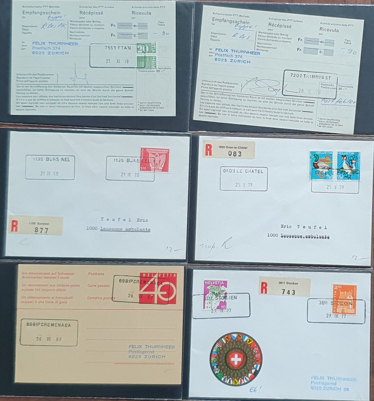 Tutti i francobolli: Album mit 38 Briefe Aushilfsstempel – Usato da Kreuzlingen venduto da Rschweiz1 2