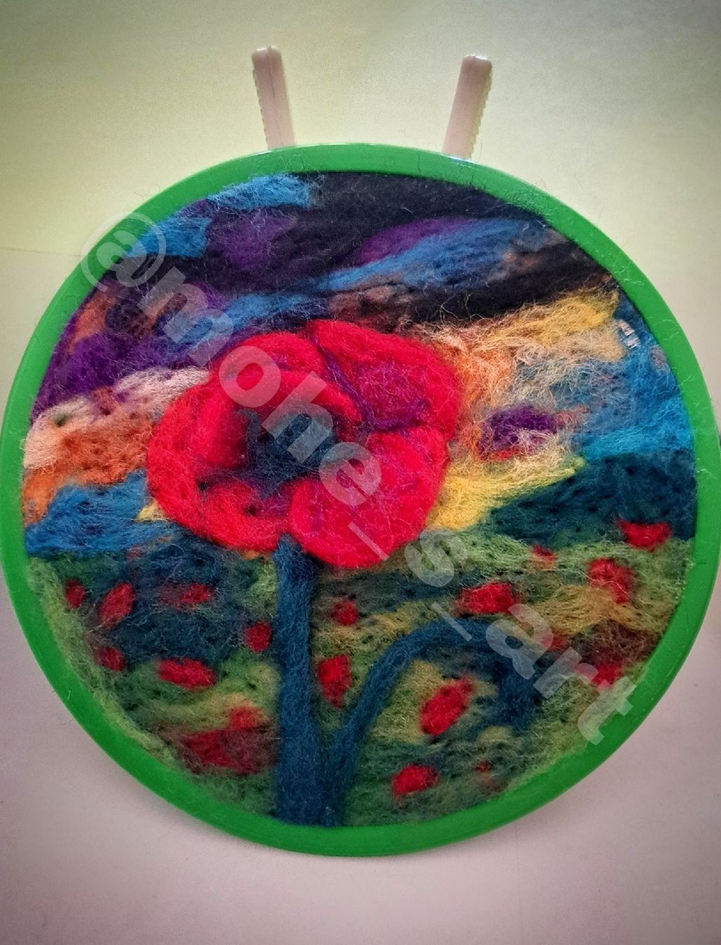 Dipinti: tableau de coquelicot en feltpainting  – Nuovo (secondo la descrizione) da St-Imier venduto da Mohe