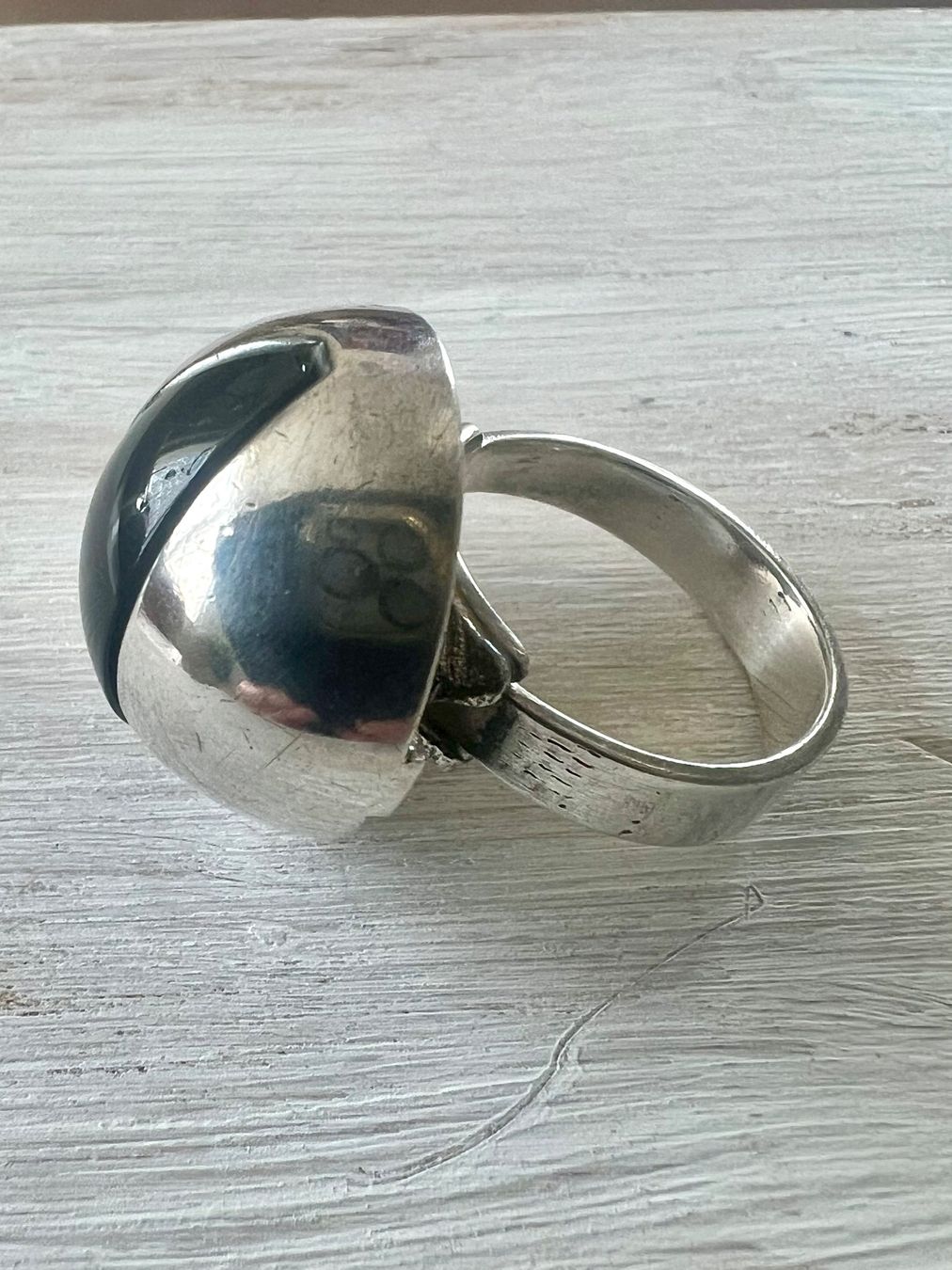 Vintage Emaille Silberring main image 1