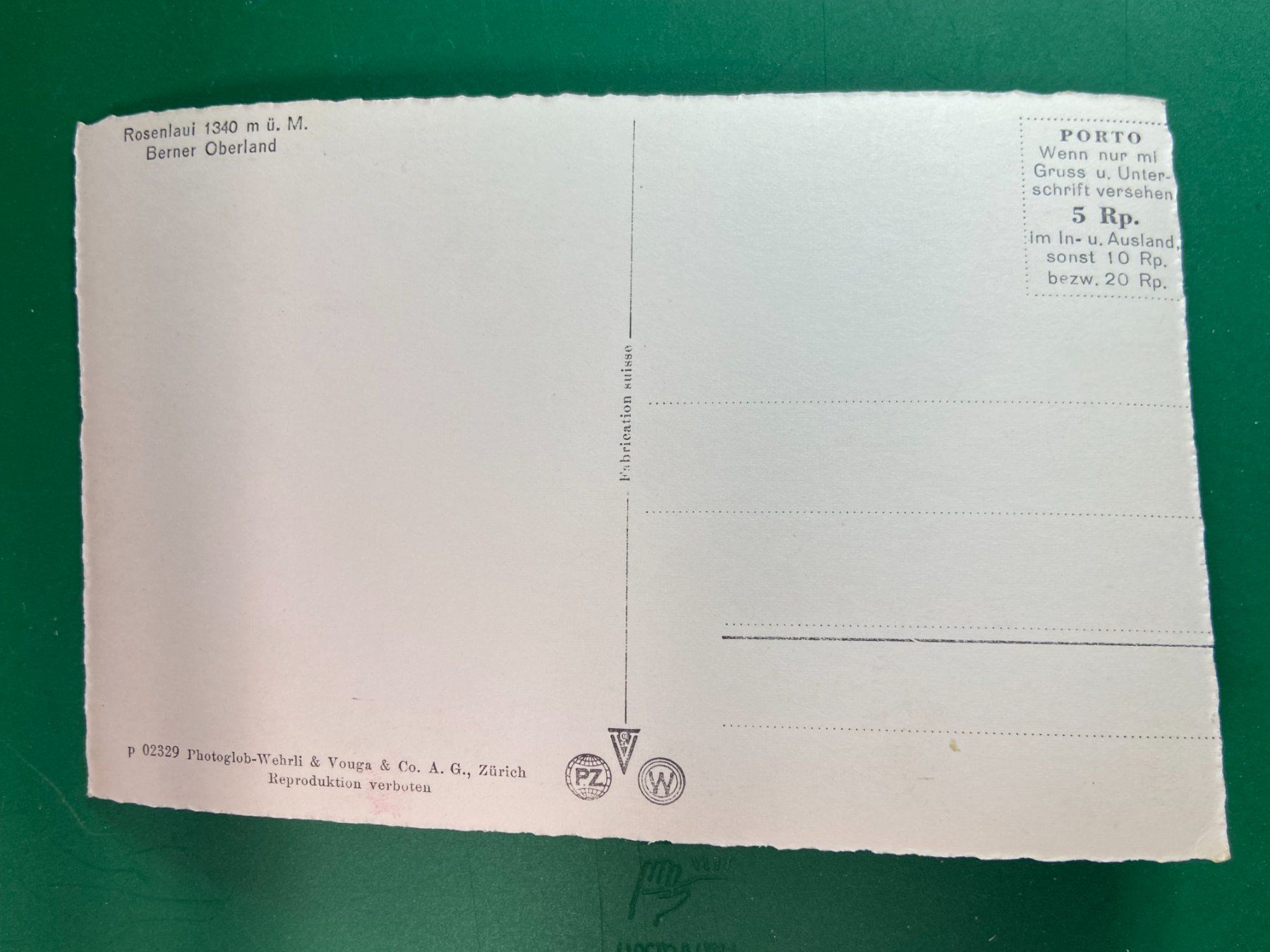Cartoline postali: Rosenlaui - Berner Oberland – Usato da Steg VS venduto da danwer74 1