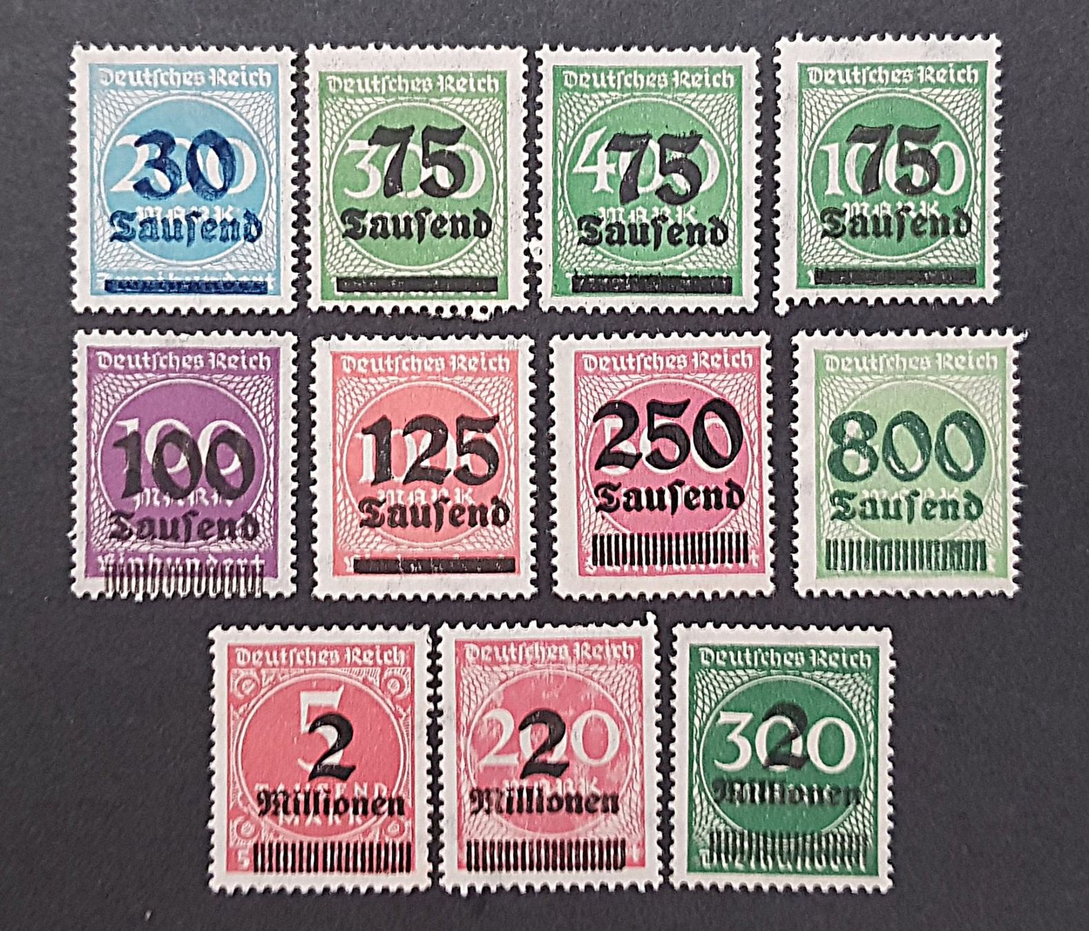 Tutti i francobolli: 1923 Deutsches Reich Inflationsmarken – Nuovo (secondo la descrizione) da Winterthur venduto da Saba1972