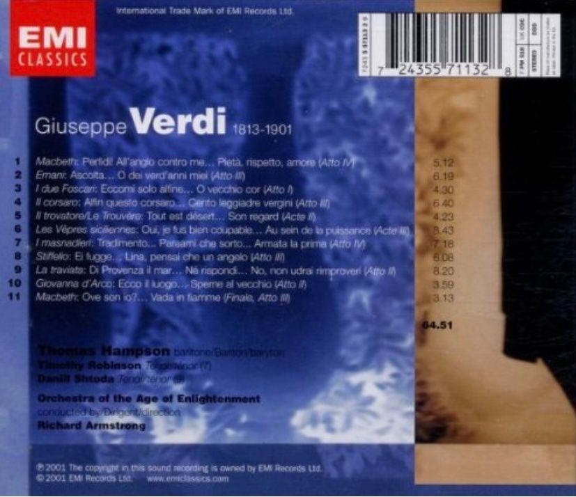 CDs: CD Thomas Hampson • Verdi • Arias • Bariton – D'occasion à Luzern par Lycka 1