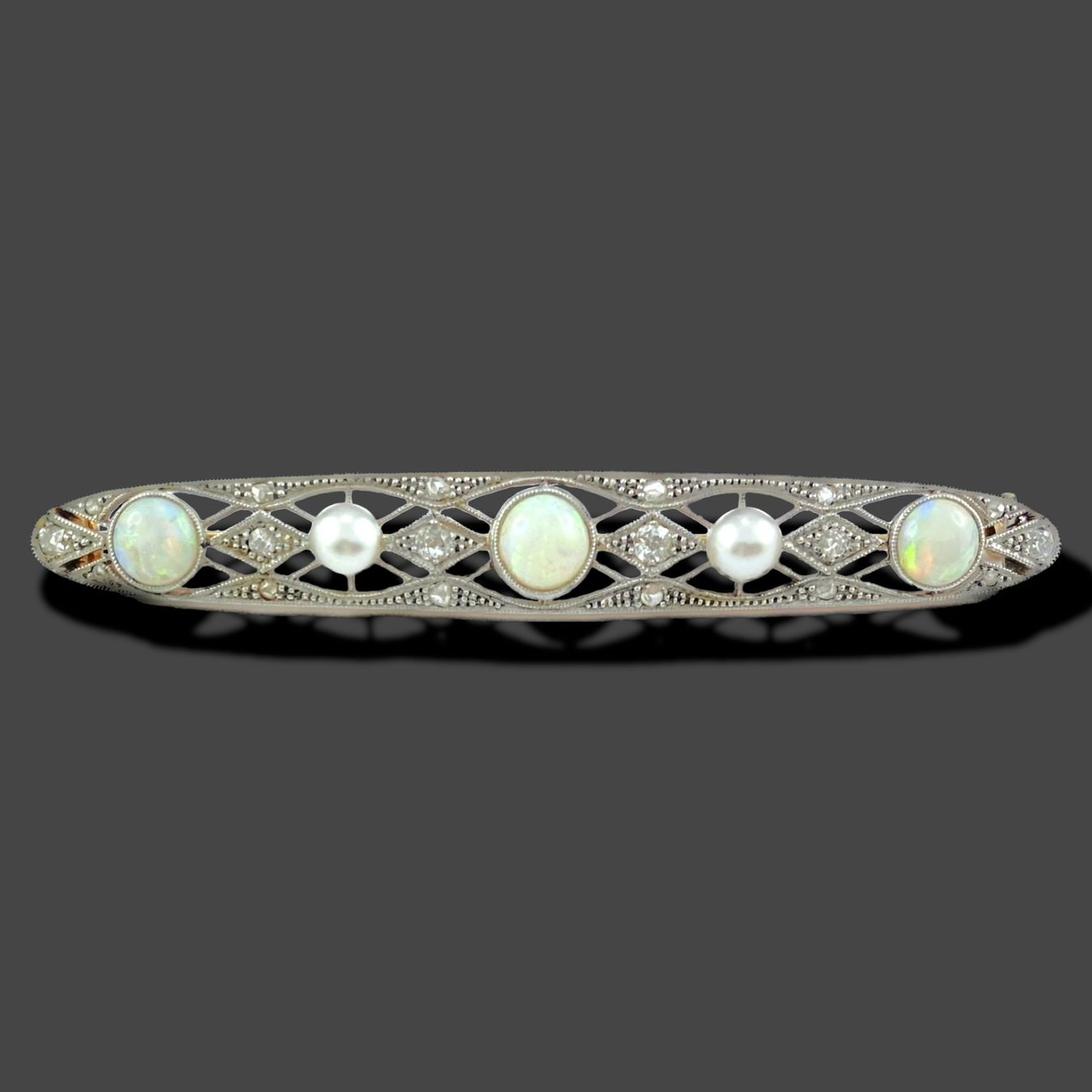 Spille & Fermagli: Opal - Perlen - Diamant - Brosche, Tschechoslowakei um 1945 – Usato da Zuzwil SG venduto da artimmo 4
