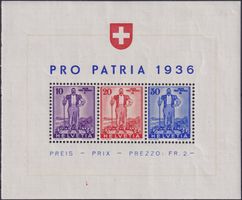 1936, W8 (Pro Patria-Block) tadellos postfrisch. Kat: 140.-+
