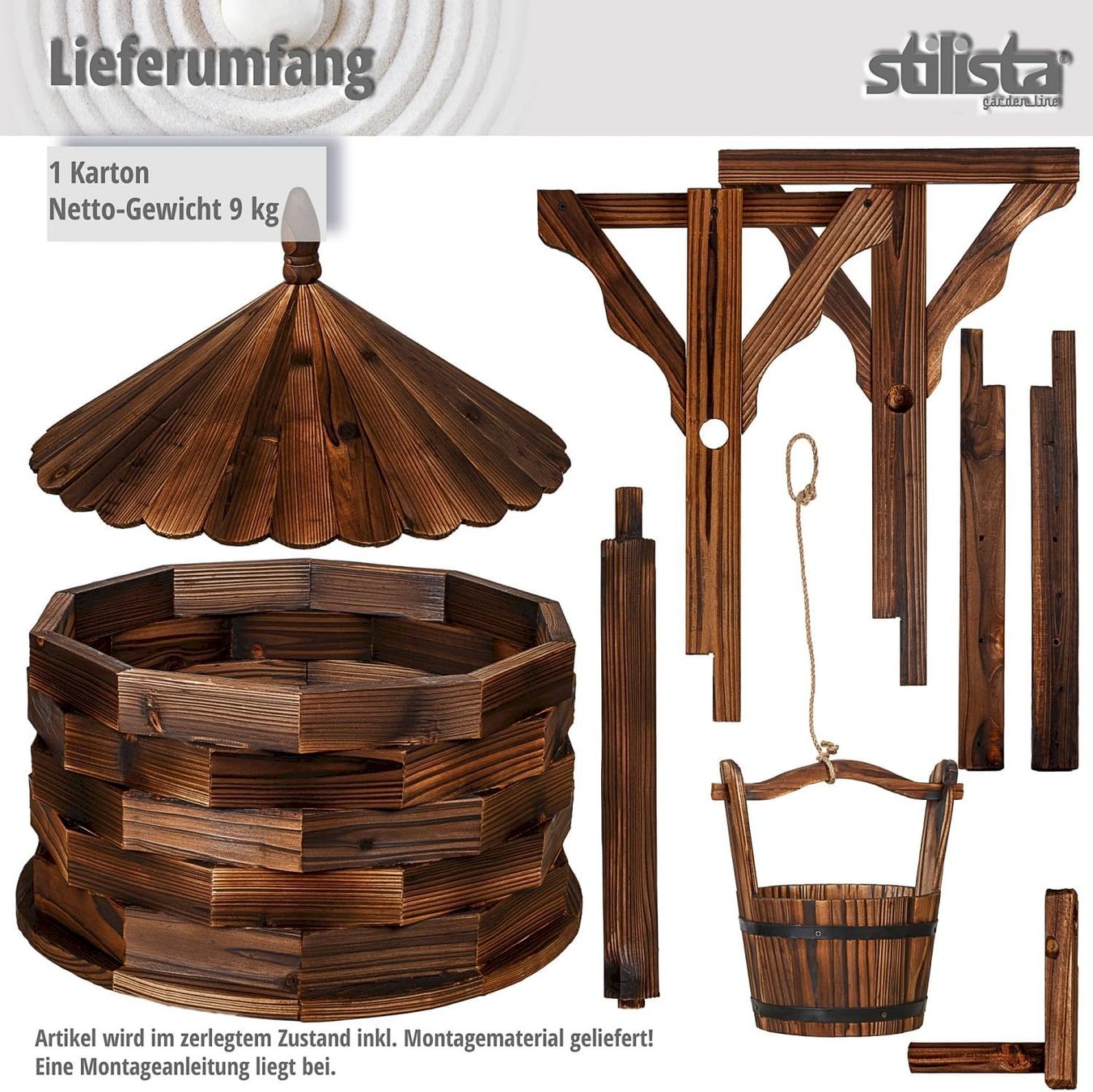 Etangs & Fontaines déco.: STILISTA Holzbrunnen mit Dach – Neuf avec emballage d'origine à Bottighofen par zaap 3