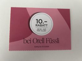 Orell Füssli 10.- Rabatt-Gutschein