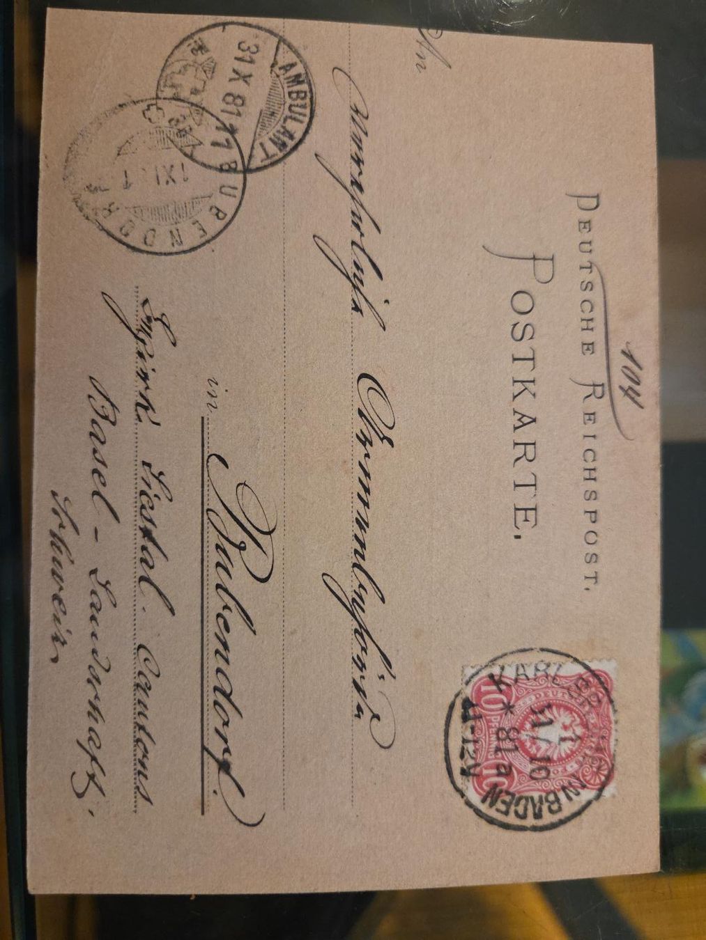 Alle Briefmarken: Sehr alte Deutsche Postkarten mit physischen Briefmarken – Gebraucht aus Riehen von str_2msn 1