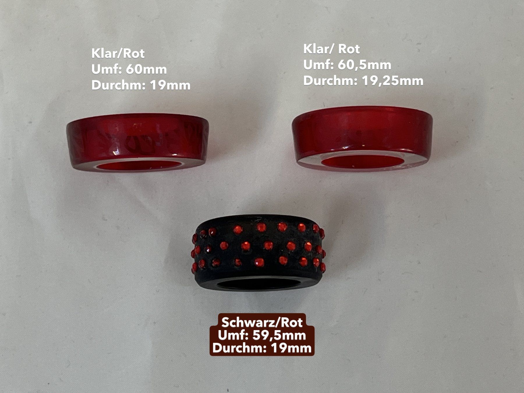 Anelli: Glas-Fingerringe Set, 5 Stück – Usato da Zürich venduto da Drahtzug 3