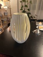 Lampenschirm weiss oval Lamellen Design mid century 70er
