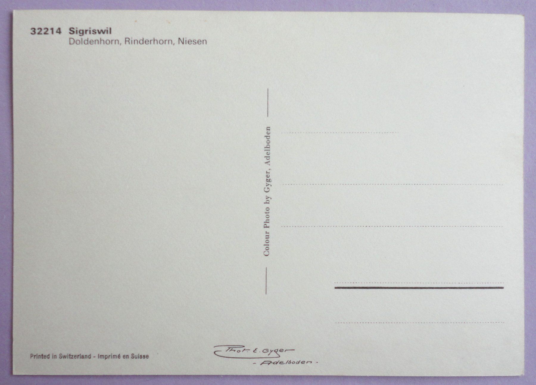 Cartes postales: Sigriswil – D'occasion à Fétigny par Billy2miny 1