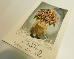 Neue Fundschätze Kunst Röbi Wyss original Aquarell Zeichnung