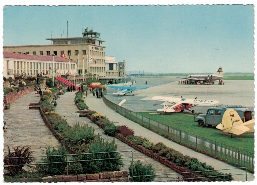Cartoline postali: Flughafen Stuttgart, um 1960 – Usato da Frauenfeld venduto da POML