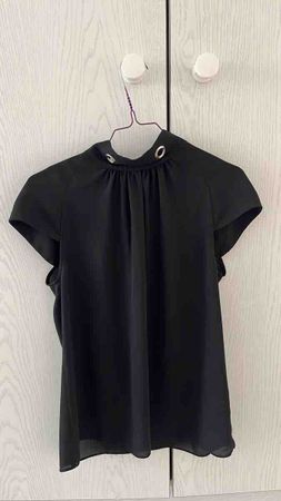Damen Bluse schwarz Grösse M mit Kragen