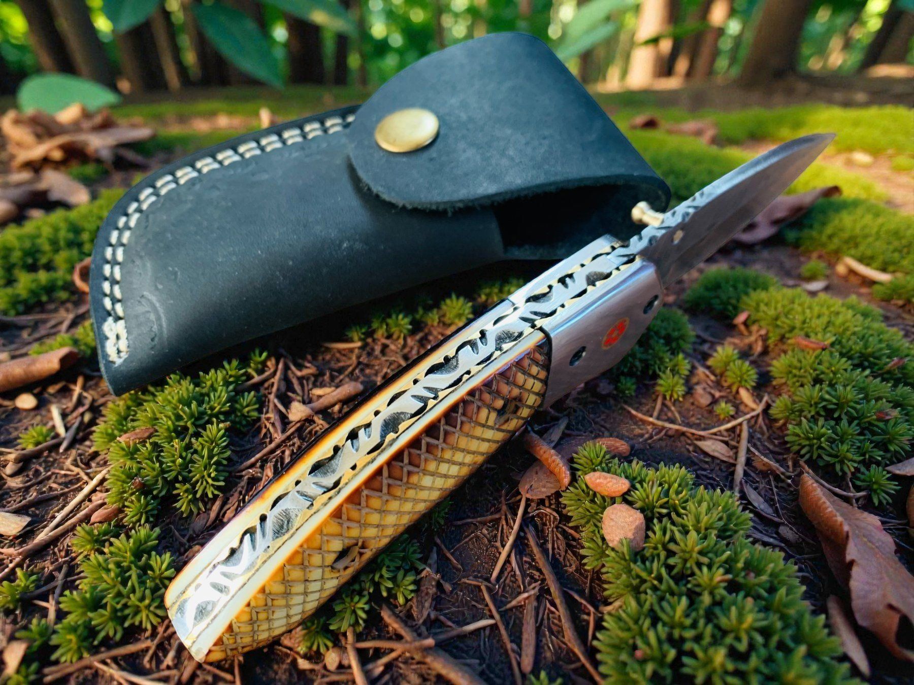 Coltelli tascabile: Damast Messer Klappmesser HANDMADE 19cm bergmann No. 01 – Nuovo e nell'imballaggio originale da Bergdietikon venduto da shopAgent 6