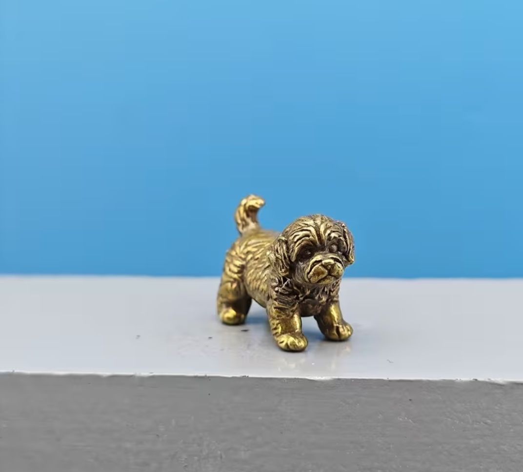 Statuette: Hund Miniatur-Hundefigur  aus massivem Messing – Nuovo (secondo la descrizione) da Langenthal venduto da Seelenfreunde 2
