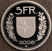 5 Franken 2008 pp / aus Münzsatz / in einer Münzkapsel