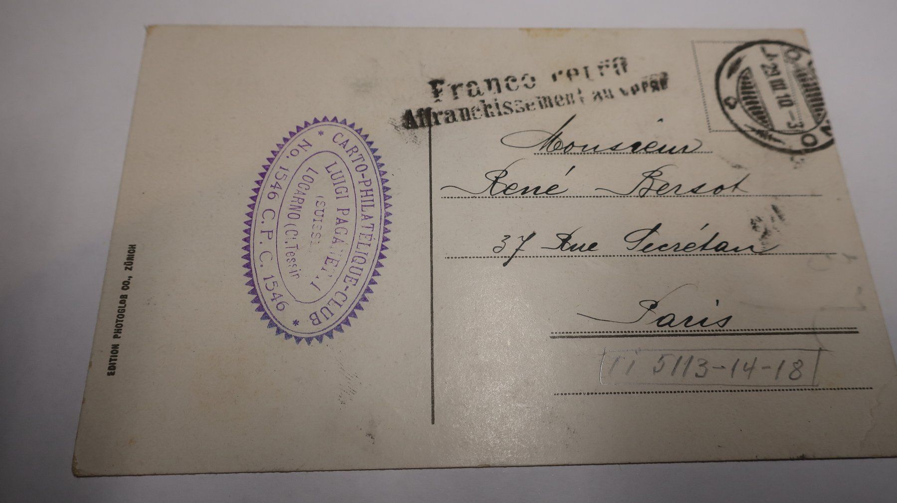 Ansichtskarten: Locarno  1910 – Gebraucht aus Cormoret von Pascalll2001 4