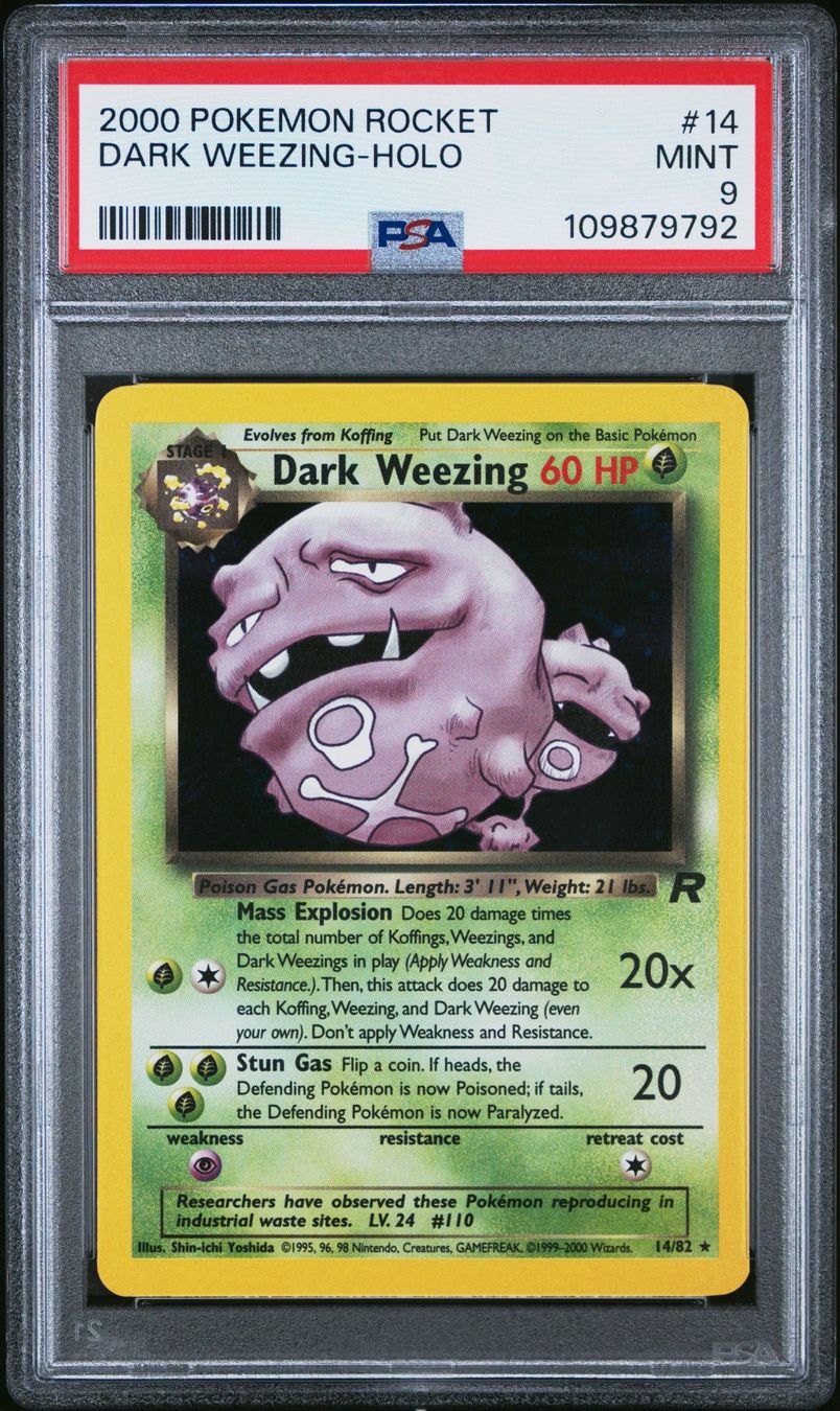 Pokémon Carte collezionabili: PSA 9 Dark Weezing 14/82 EN Holo – Usato da Obergerlafingen venduto da collector-shop.ch