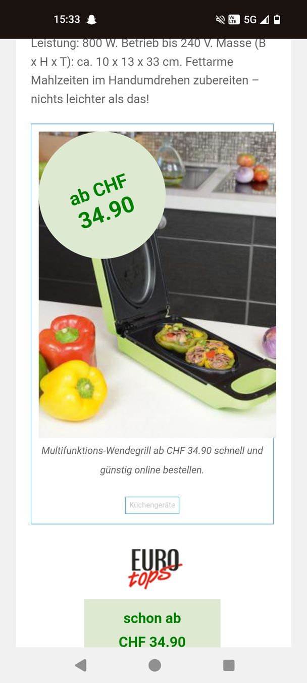 Elettrodomestici da cucina: Cookit Multifunktions-Wendegrill, originalverpackt – Nuovo e nell'imballaggio originale da Reinach ag venduto da Wildschwein_Braten