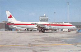 Schöne Ansichtkarte Aviatik McDONELL DOUGLAS DC-8-54f