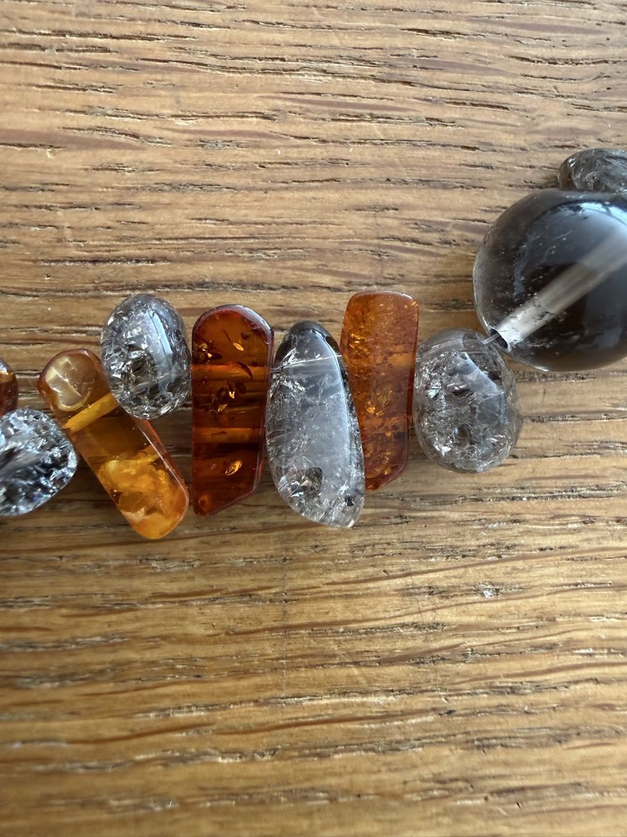 Catenine: Bernsteinkette & Rauchquarz Perlen – Usato da Goldach venduto da Messerguru 1